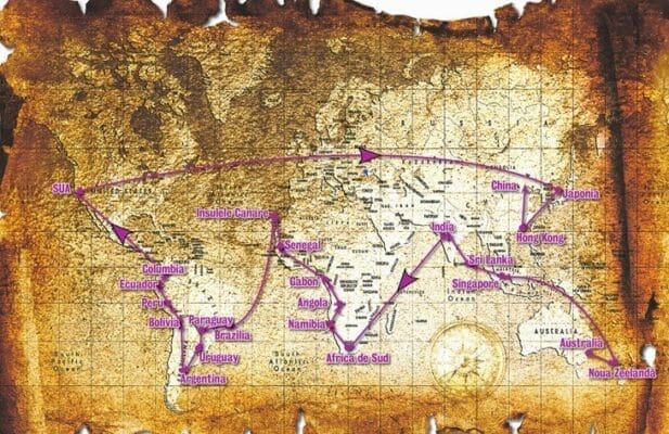 Ocolul pamantului in Optzeci de Zile Harta